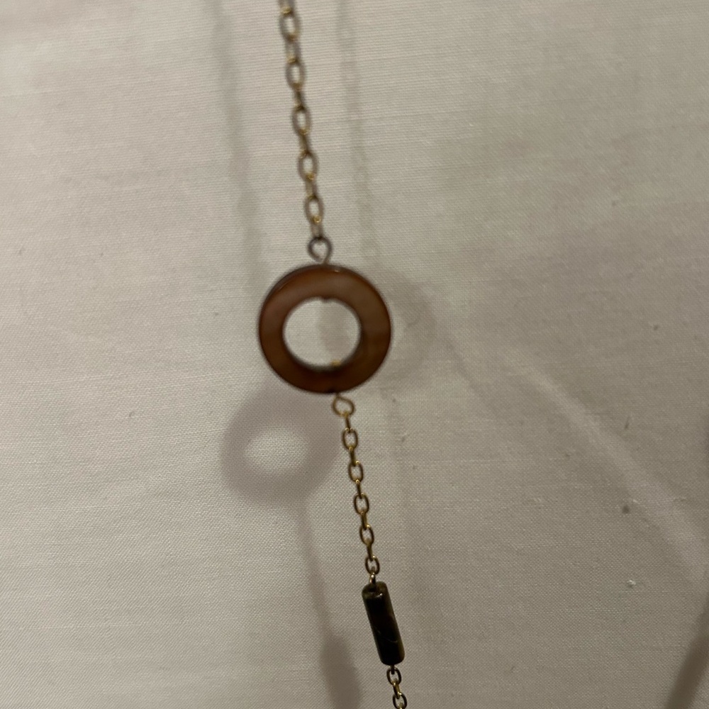 Vintage Shell Ring and Bead chain Long Necklace - Picture 2 of 10